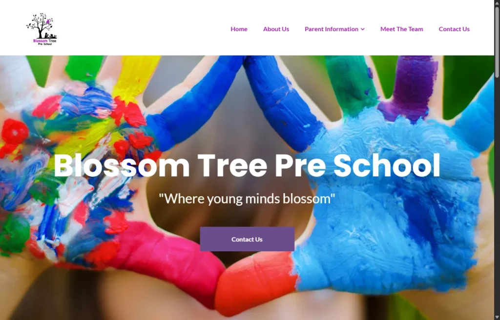 Blossom Tree Pre School homepage preview