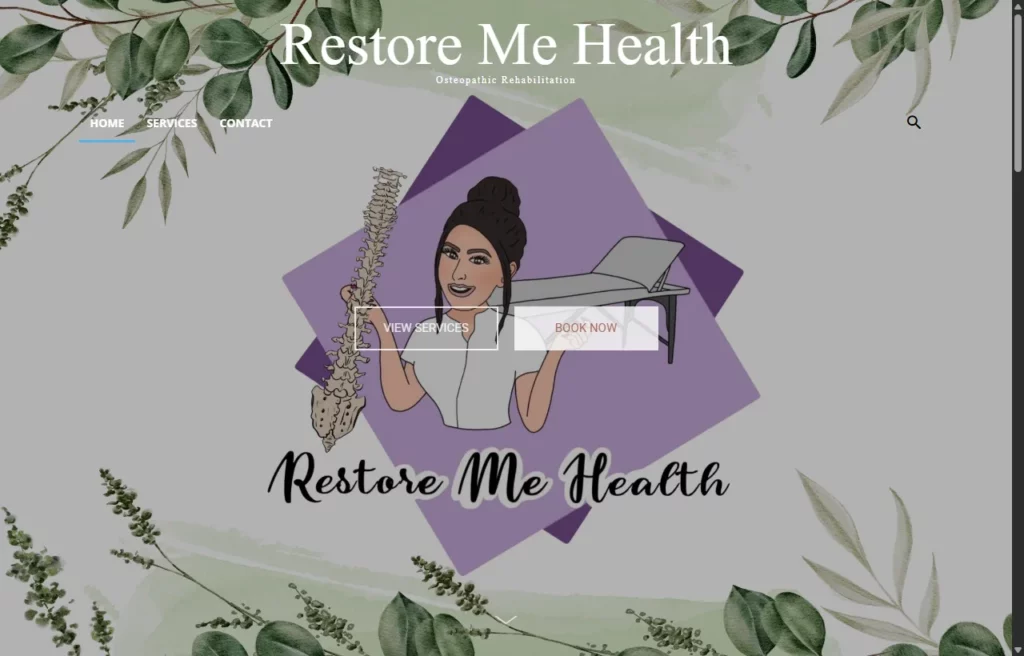 Restore Me Health homepage preview
